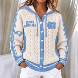 North Carolina Tar Heels Women's Hooded Button Sweatshirt NKS051