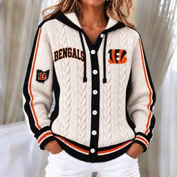 Cincinnati Bengals Women's Hooded Button Sweatshirt NKS051