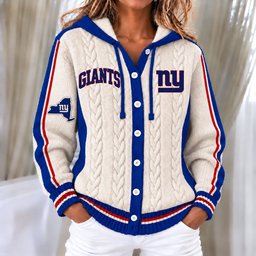 New York Giants Women's Hooded Button Sweatshirt NKS051