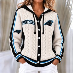 Carolina Panthers Women's Hooded Button Sweatshirt NKS051