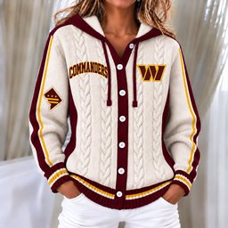 Washington Commanders Women's Hooded Button Sweatshirt NKS051