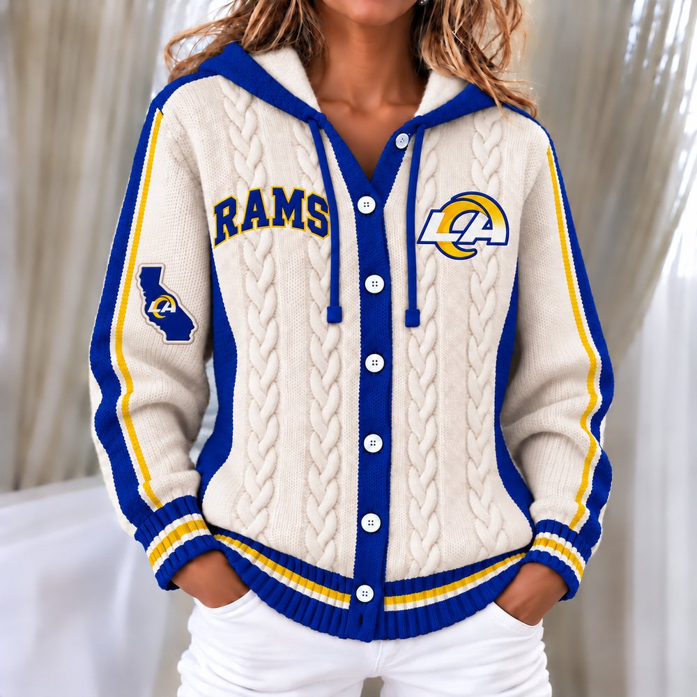 Los Angeles Rams Women's Hooded Button Sweatshirt NKS051
