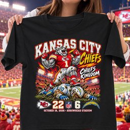 Kansas City Chiefs | 22-6 Win Over Los Angeles Chargers Game Day Shirt - Black