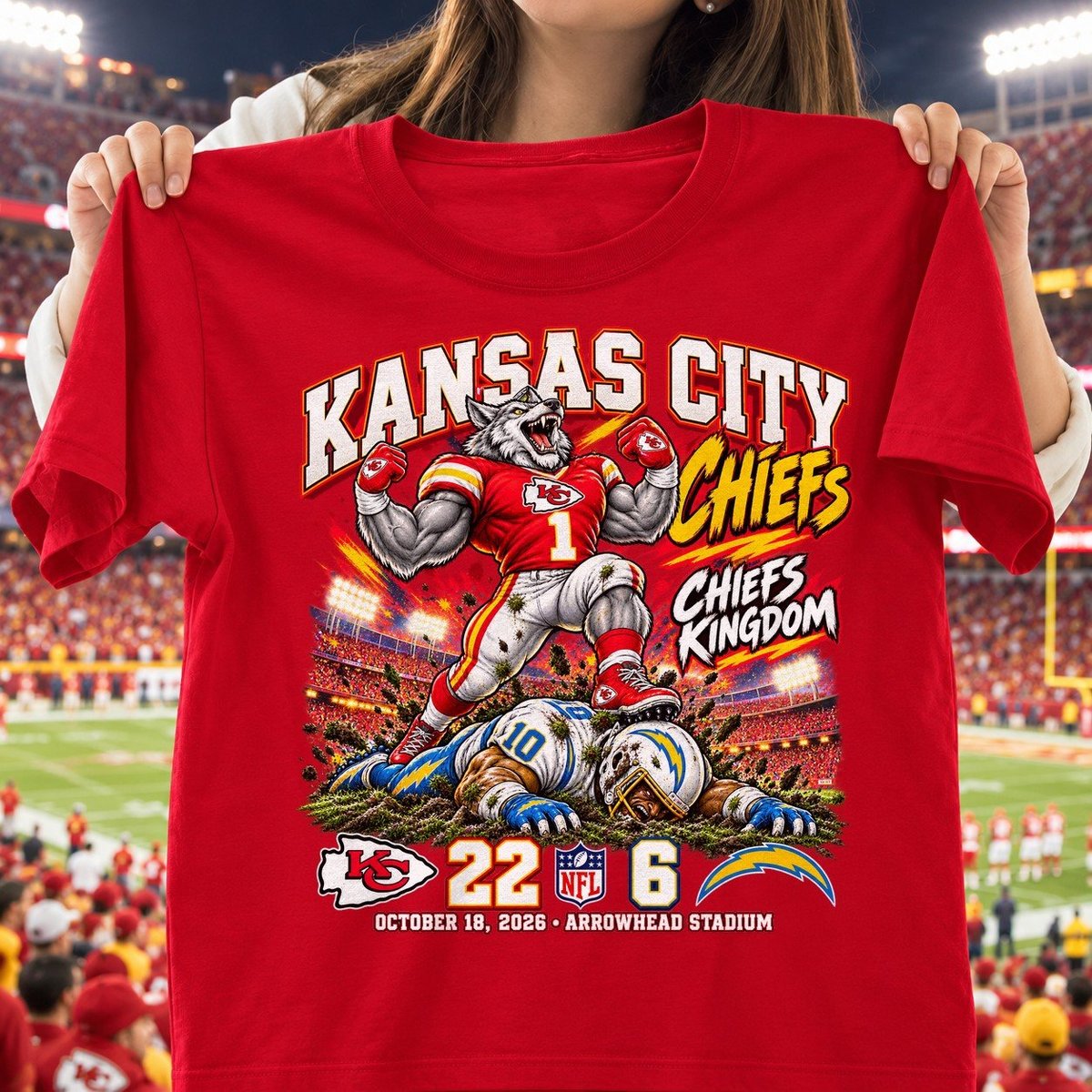 Kansas City Chiefs | 22-6 Win Over Los Angeles Chargers Game Day Shirt - Red