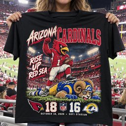 Arizona Cardinals | 18-16 Win Over Los Angeles Rams Game Day Shirt - Black