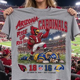 Arizona Cardinals | 18-16 Win Over Los Angeles Rams Game Day Shirt - Sport Grey