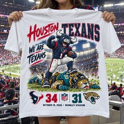 Houston Texans | 34-31 Win Over Jacksonville Jaguars Game Day Shirt - White