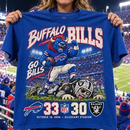 Buffalo Bills | 33-30 Win Over Las Vegas Raiders Game Day Shirt - Royal