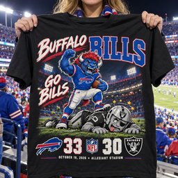 Buffalo Bills | 33-30 Win Over Las Vegas Raiders Game Day Shirt - Black