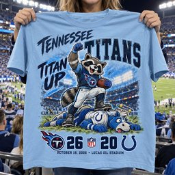 Tennessee Titans | 26-20 Win Over Indianapolis Colts Game Day Shirt - Light Blue