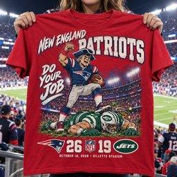 New England Patriots | 26-19 Win Over New York Jets Game Day Shirt - Red