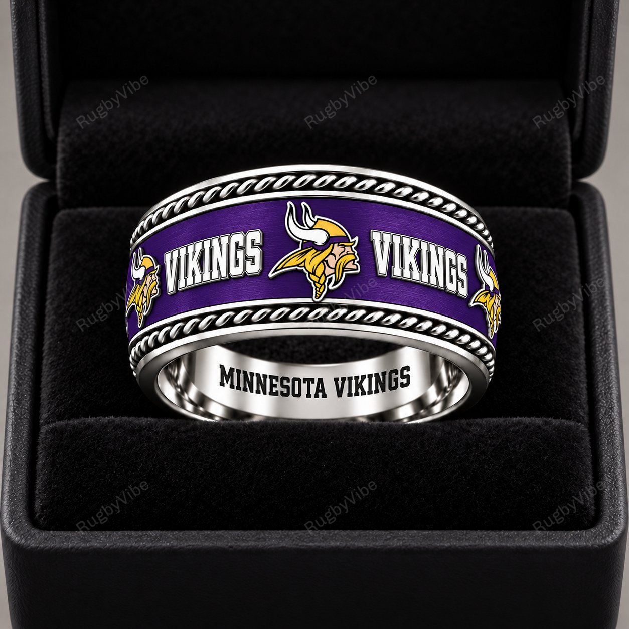 Minnesota Vikings Stainless Steel Jewelry Ring - Front