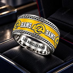 Los Angeles Rams Stainless Steel Jewelry Ring - Angle