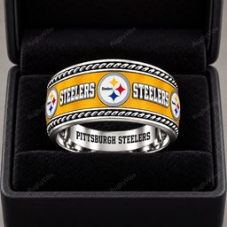 Pittsburgh Steelers Stainless Steel Jewelry Ring - Front