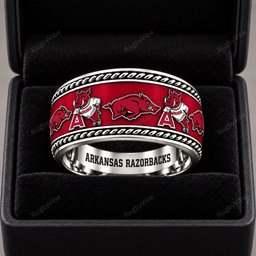 Arkansas Razorbacks Stainless Steel Jewelry Ring - Front