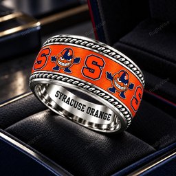Syracuse Orange Stainless Steel Jewelry Ring - Angle