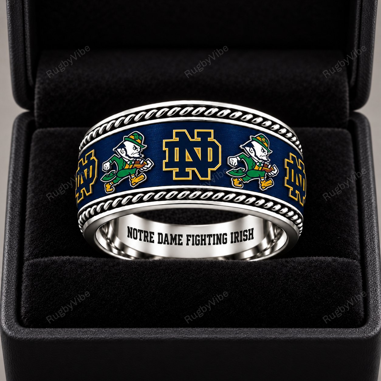 Notre Dame Fighting Irish Stainless Steel Jewelry Ring - Front