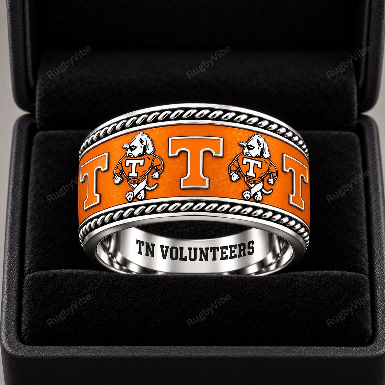 TN Volunteers Stainless Steel Jewelry Ring - Front