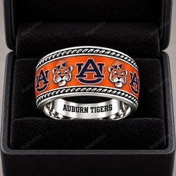 Auburn Tigers Stainless Steel Jewelry Ring - Front