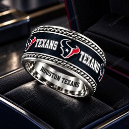 Houston Texans Stainless Steel Jewelry Ring - Angle