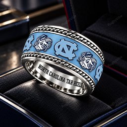 North Carolina Tar Heels Stainless Steel Jewelry Ring - Angle