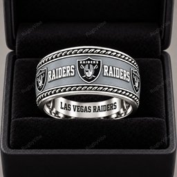 Las Vegas Raiders Stainless Steel Jewelry Ring - Front