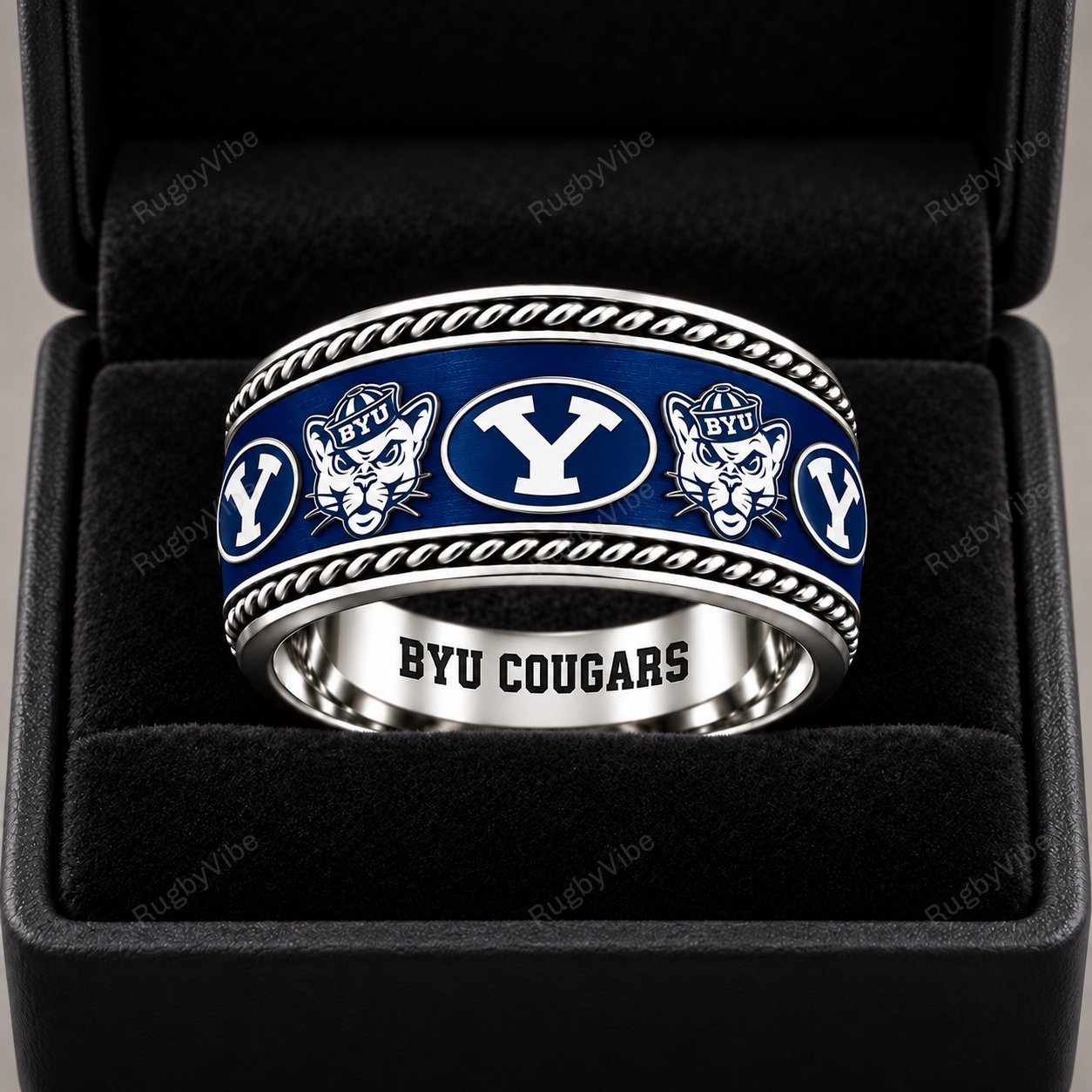 BYU Cougars Stainless Steel Jewelry Ring - Front
