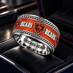 Chicago Bears Stainless Steel Jewelry Ring - Angle