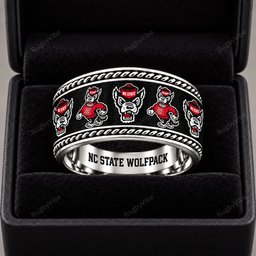 NC State Wolfpack Stainless Steel Jewelry Ring - Front