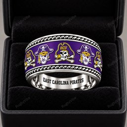 East Carolina Pirates Stainless Steel Jewelry Ring - Front