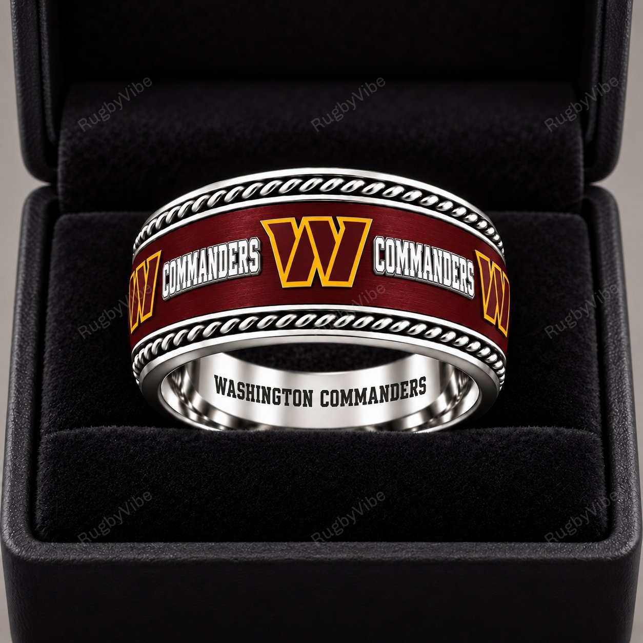 Washington Commanders Stainless Steel Jewelry Ring - Front
