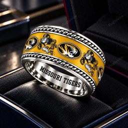 Missouri Tigers Stainless Steel Jewelry Ring - Angle