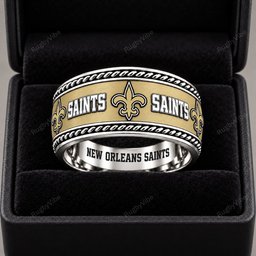 New Orleans Saints Stainless Steel Jewelry Ring - Front