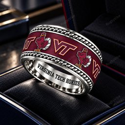 Virginia Tech Hokies Stainless Steel Jewelry Ring - Angle