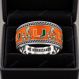MI Hurricanes Stainless Steel Jewelry Ring - Front
