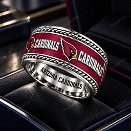 Arizona Cardinals Stainless Steel Jewelry Ring - Angle