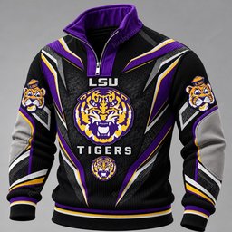 LSU TIGERS Furless Collar Sweatshirt