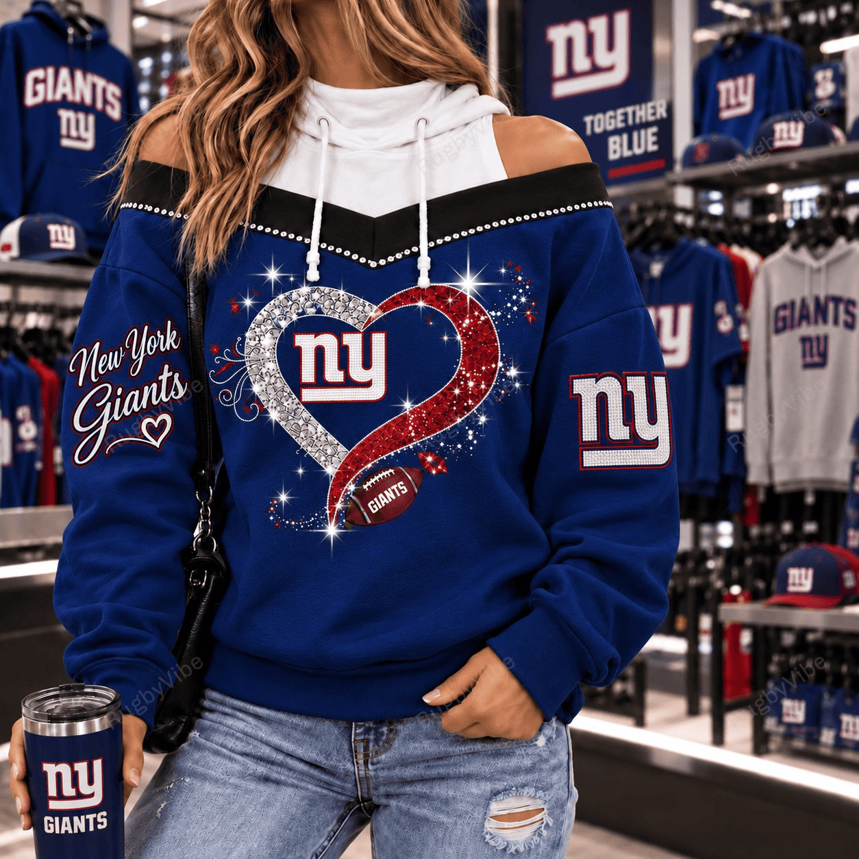NFL Off-Shoulder Women's Sweatshirt