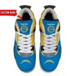 Los Angeles Chargers Personalized Air Jordan 4 Sneaker