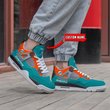 Miami Dolphins Personalized Air Jordan 4 Sneaker