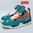 Miami Dolphins Personalized Air Jordan 4 Sneaker