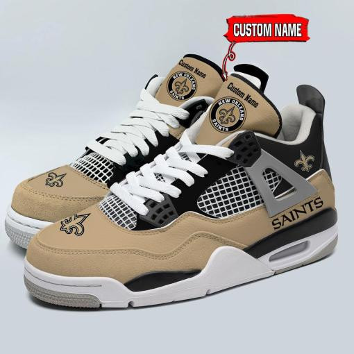 New Orleans Saints Personalized Air Jordan 4 Sneaker