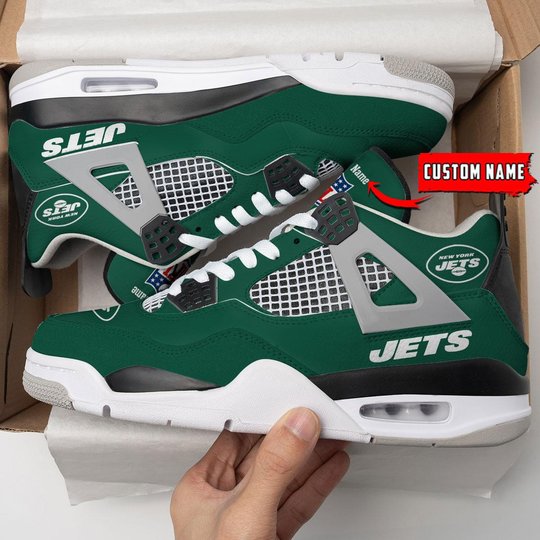 New York Jets Personalized Air Jordan 4 Shoes