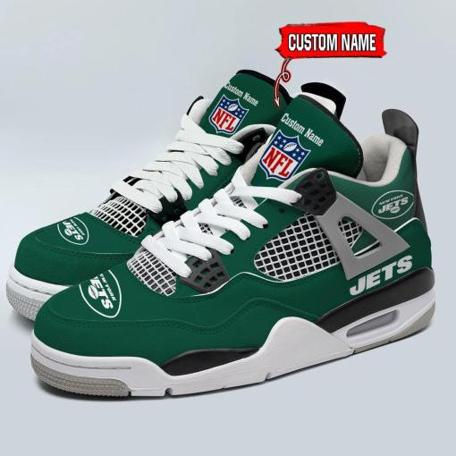 New York Jets Personalized Air Jordan 4 Shoes