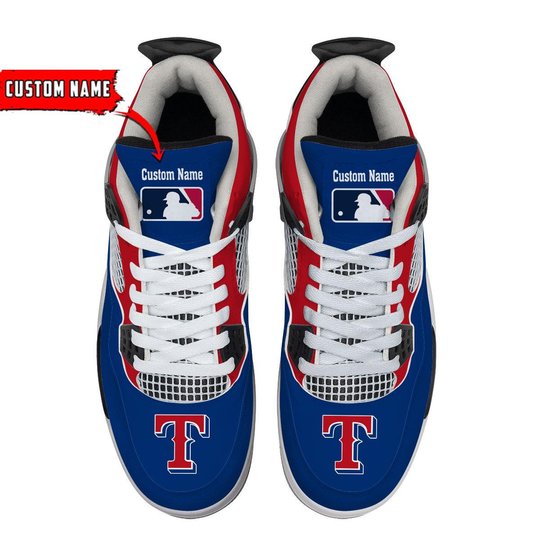 Texas Rangers Personalized Air Jordan 4 Sneakers
