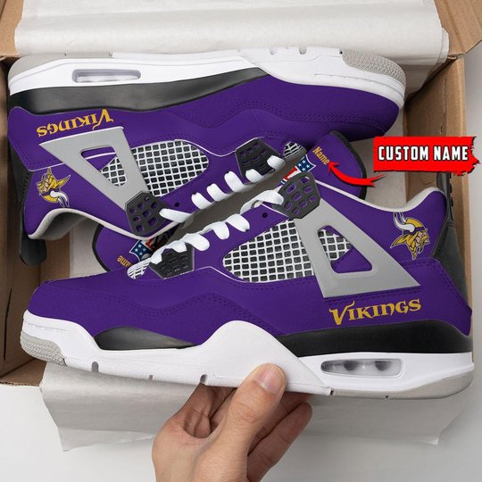 Minnesota Vikings Personalized Air Jordan 4 Shoes