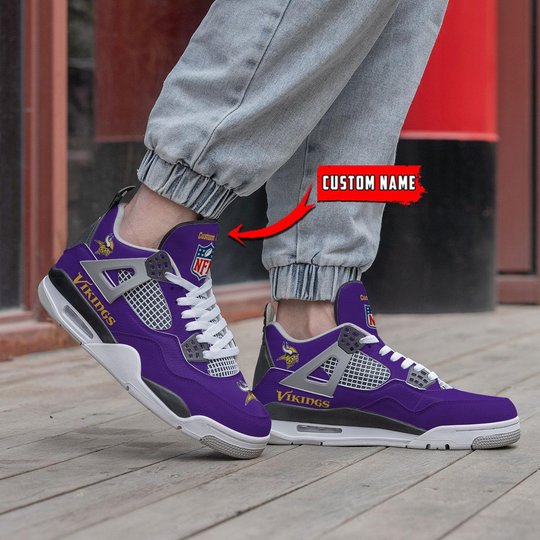 Minnesota Vikings Personalized Air Jordan 4 Shoes