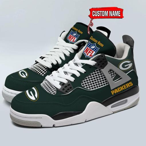 Green Bay Packers Personalized Air Jordan 4 Shoes