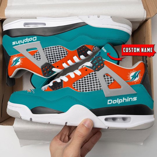 Miami Dolphins Personalized Air Jordan 4 Sneaker