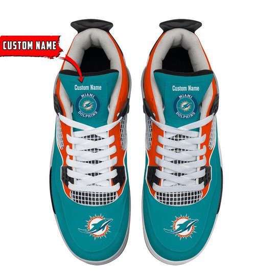 Miami Dolphins Personalized Air Jordan 4 Sneaker